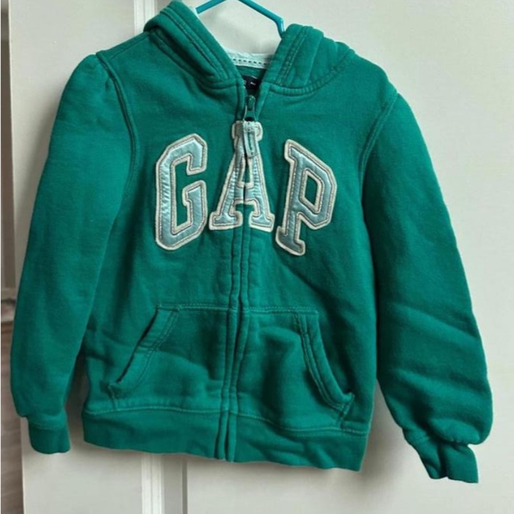 5T Baby Gap Kids Teal Logo Zip Up Hoodie
